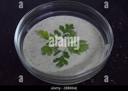 Maison fait min sauce avec espace pour ajouter du texte Banque D'Images