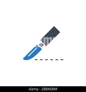 Icône de glyphe vectoriel lié au scalpel. Illustration de Vecteur