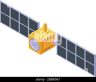 L'icône de satellite orbital, style isométrique Illustration de Vecteur