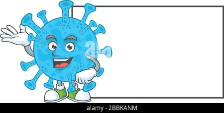 Une image de l'arrière-terie du coronavirus avec style de mascotte de planche Illustration de Vecteur