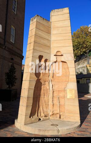 Settler's Monument, The Rocks, Sydney, New South Wales, Australia Banque D'Images