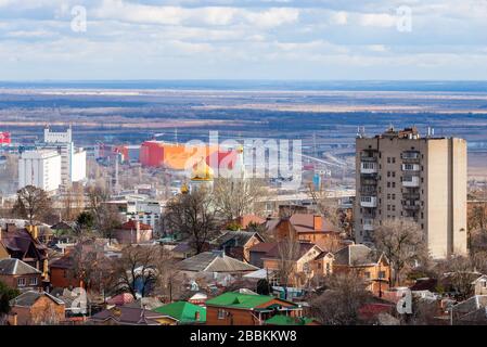 Rostov-on-Don, Russie, 23 janvier 2020: Vue aérienne de Rostov-on-Don. Panorama de la ville de Rostov sur Don. Banque D'Images