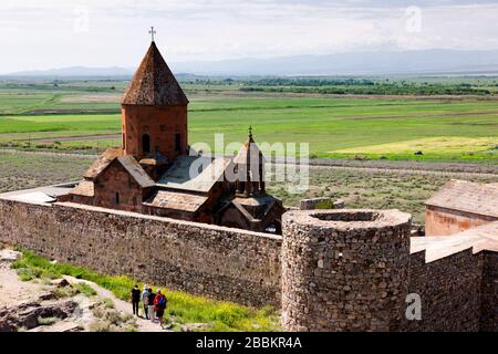 Monastère de Khur Virap et plaine d'Ararat, complexe de monastère arménien, province d'Ararat, Arménie, Caucase, Asie Banque D'Images