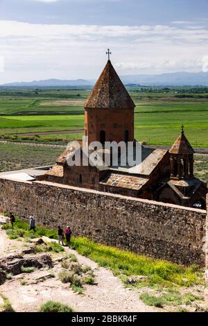 Monastère de Khur Virap et plaine d'Ararat, complexe de monastère arménien, province d'Ararat, Arménie, Caucase, Asie Banque D'Images