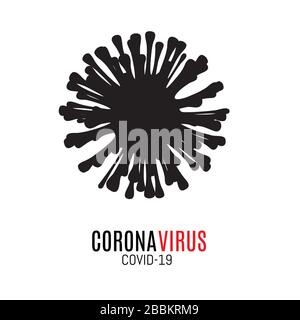 Silhouette noire de l'icône vectorielle du coronavirus sur fond blanc protection des concerts contre l'infection du coronavirus. Illustration de Vecteur
