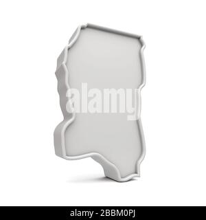 L'état américain du Mississippi, carte simple en 3 dimensions en gris blanc. Rendu 3D Banque D'Images