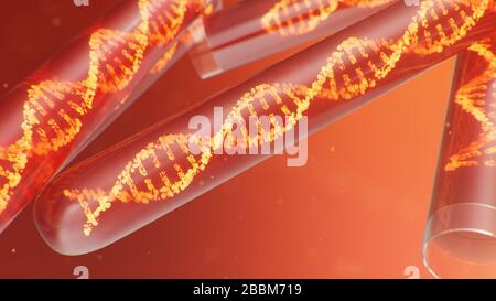 Molécule d'ADN d'illustration tridimensionnelle, sa structure. Concept génome humain. Molécule d'ADN avec gènes modifiés. Illustration conceptuelle d'une molécule d'adn à l'intérieur Banque D'Images