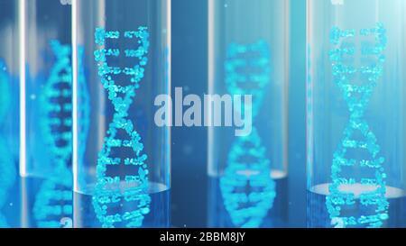 Molécule d'ADN d'illustration tridimensionnelle, sa structure. Concept génome humain. Molécule d'ADN avec gènes modifiés. Illustration conceptuelle d'une molécule d'adn à l'intérieur Banque D'Images