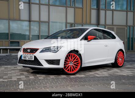 SIÈGE de 2015 Leon Cupra Ultimate, trappe chaude espagnole Banque D'Images