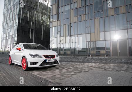 SIÈGE de 2015 Leon Cupra Ultimate, trappe chaude espagnole Banque D'Images