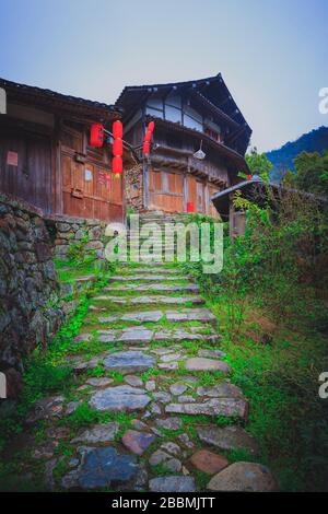 Paysage de campagne du village traditionnel et historique de la Chine Banque D'Images