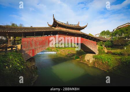 Paysage de campagne du village traditionnel et historique de la Chine Banque D'Images