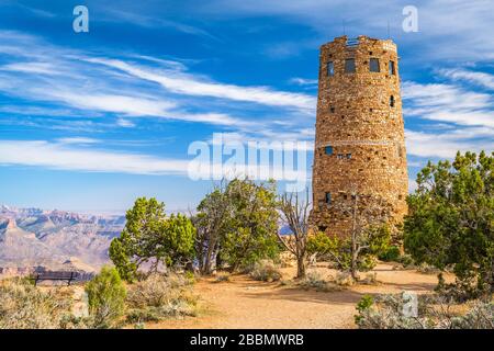 Desert View Watchtower au Grand Canyon, Arizona, USA. Banque D'Images