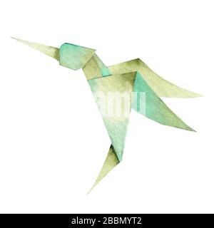 Un original de couleurs vives Origami Hummingbird. Fichier disponible. Banque D'Images