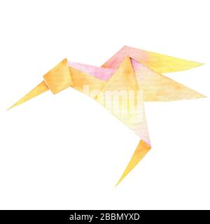 Un original de couleurs vives Origami Hummingbird. Fichier disponible. Banque D'Images