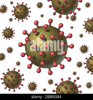 Coronavirus COVID-2019 illustration vectorielle isolée rapprochée Illustration de Vecteur