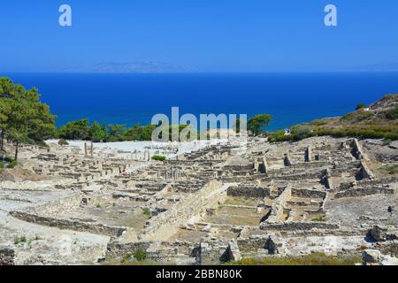 Ancienne ville Kamiros sur l'île de Rhodes, Grèce Banque D'Images