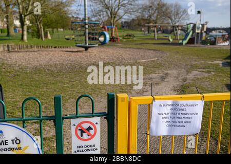 Parcs de Southampton à Lockdown en raison de Coronavirus Banque D'Images