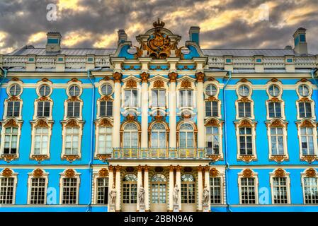 Le Palais Catherine à Tsarskoye Selo - Saint-Pétersbourg, Russie Banque D'Images