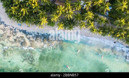 Ile Guyam de Siargao Phillipins vue aérienne Banque D'Images