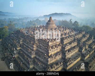 Borobudur le plus grand site bouddhiste Saint dans le monde Banque D'Images