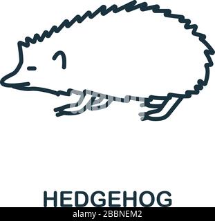 Icône de hérisson de la collection d'animaux sauvages. Icône Hedgehog de ligne simple pour les modèles, la conception Web et les infographies Illustration de Vecteur