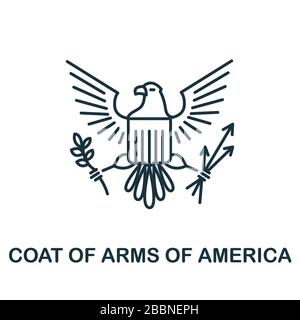 Manteau De l'icône des armoiries D'Amérique de la collection des états-unis. Icône Manteau Of Arms Of America pour les modèles, la conception de sites Web et les infographies Banque D'Images