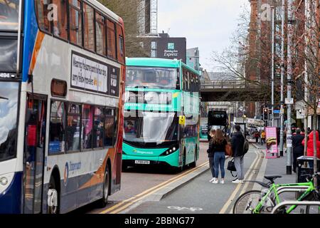 Manchester Oxford Road A stagecoach bus électrique zéro émission travaillant Europes corridor de bus le plus achalandé 32 ADL BYD Enviro400EV ont été achetés Banque D'Images