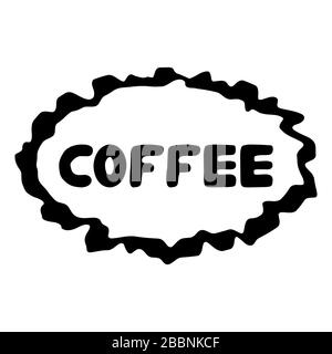 Logo café. Joli lettrage à la main. Isolé sur fond blanc. Illustration du stock. Illustration de Vecteur