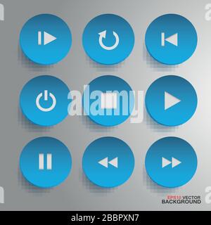 jeu de symboles multimédia vectoriels. Illustration de Vecteur