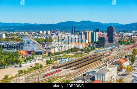 Ljubljana - septembre 2019, Slovénie : beau panorama aérien de la capitale de la Slovénie Banque D'Images