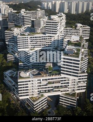 Vue sur les appartements entrelacés de la ville de Singapour Banque D'Images