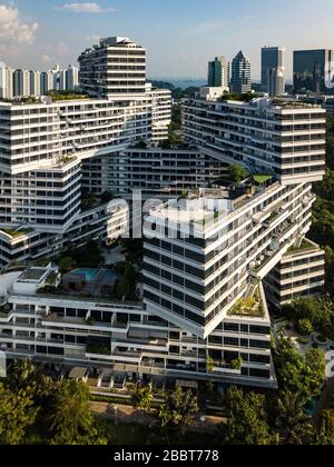 Vue sur les appartements entrelacés de la ville de Singapour Banque D'Images