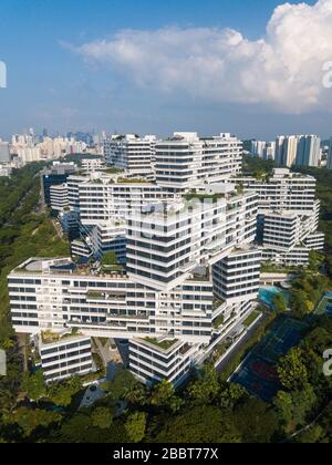 Vue sur les appartements entrelacés de la ville de Singapour Banque D'Images