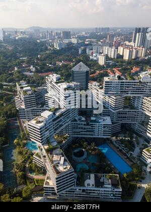 Vue sur les appartements entrelacés de la ville de Singapour Banque D'Images