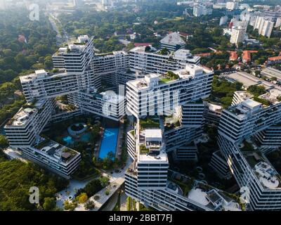 Vue sur les appartements entrelacés de la ville de Singapour Banque D'Images