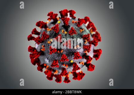 Modèle d'une particule COVID 19 de coronavirus Banque D'Images