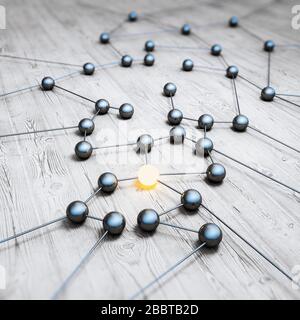 L'innovation de concept de communication optimise l'algorithme. rendu tridimensionnel Banque D'Images