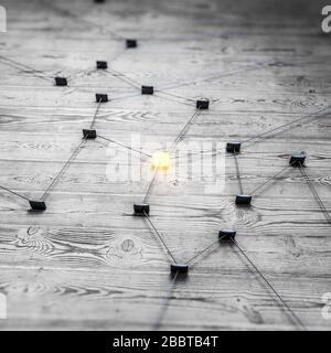 L'innovation de concept de communication optimise l'algorithme. rendu tridimensionnel Banque D'Images