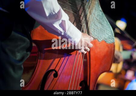 Lecteur de basses double acoustique - musique jazz classique Banque D'Images