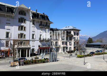 Centre-ville. Station de vacances. Saint-Gervais-les-bains. Haute-Savoie. France. Banque D'Images