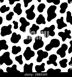 Motif animal sans coutures. Vache Hide, texture du bétail Holstein. Mammifères fourrure. Imprimer la peau. Camouflage Predator. Arrière-plan imprimable. Illustration vectorielle. Illustration de Vecteur