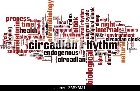 Concept de nuage de mots de rythme circadien. Collage de mots sur le rythme circadien. Illustration vectorielle Illustration de Vecteur