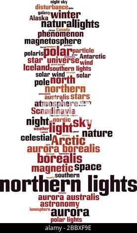 Concept de nuage de mots Northern Lights. Collage de mots sur les lumières du nord. Illustration vectorielle Illustration de Vecteur