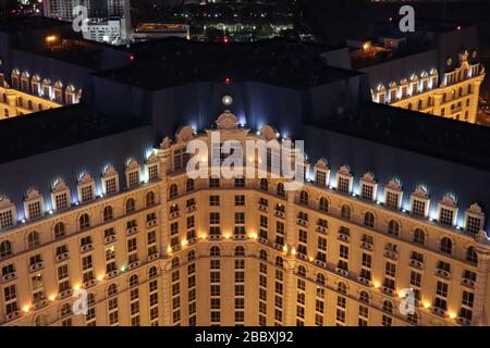 Une photo de nuit prise à Las Vegas Banque D'Images