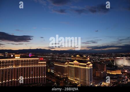 Une photo de nuit prise à Las Vegas Banque D'Images