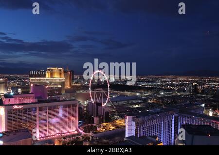 Une photo de nuit prise à Las Vegas Banque D'Images