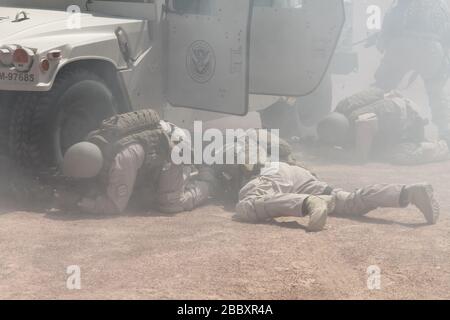 BST-18 membres de l'équipe de BORTAC à El Paso, Texas, où ils reçoivent des techniques de formation avancées avant de se déployer en Irak Banque D'Images