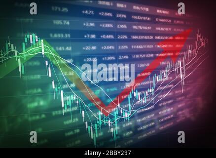 concept graphique économique incluant courbe et flèches Banque D'Images