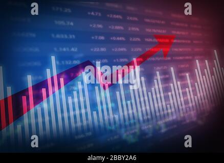 concept graphique économique incluant courbe et flèches Banque D'Images